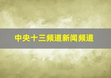 中央十三频道新闻频道