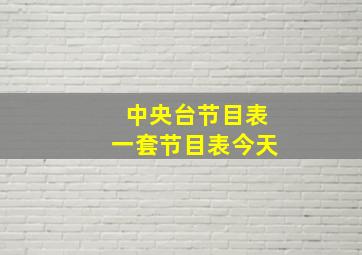 中央台节目表一套节目表今天