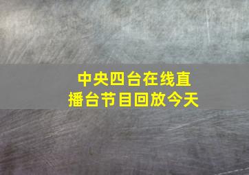 中央四台在线直播台节目回放今天