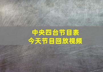 中央四台节目表今天节目回放视频