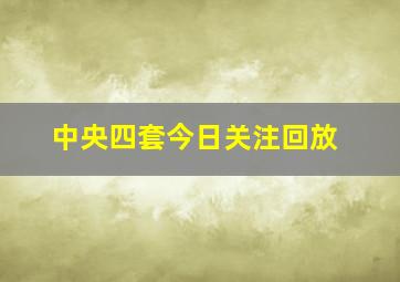 中央四套今日关注回放