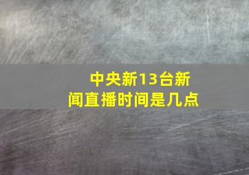 中央新13台新闻直播时间是几点