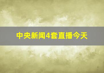 中央新闻4套直播今天