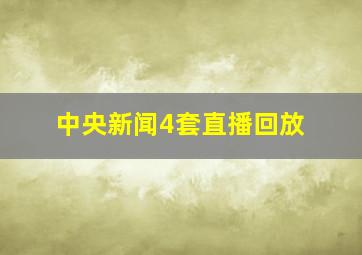 中央新闻4套直播回放