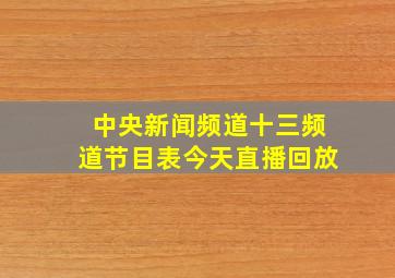 中央新闻频道十三频道节目表今天直播回放