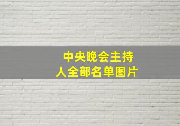 中央晚会主持人全部名单图片