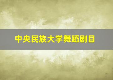 中央民族大学舞蹈剧目