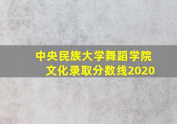 中央民族大学舞蹈学院文化录取分数线2020