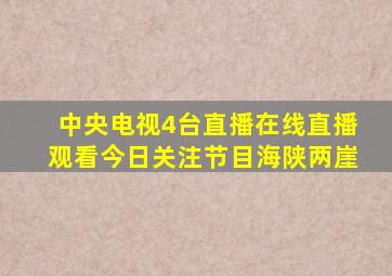 中央电视4台直播在线直播观看今日关注节目海陕两崖