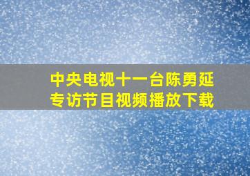 中央电视十一台陈勇延专访节目视频播放下载