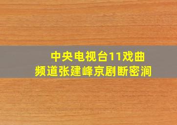 中央电视台11戏曲频道张建峰京剧断密涧