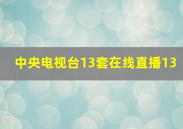 中央电视台13套在线直播13