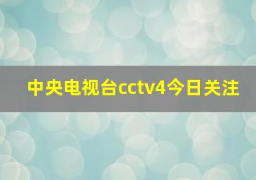 中央电视台cctv4今日关注