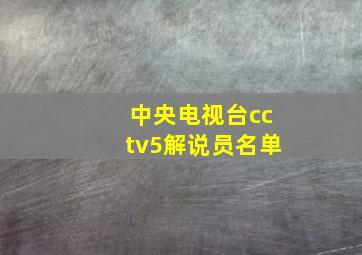 中央电视台cctv5解说员名单