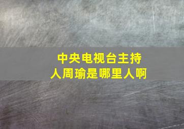 中央电视台主持人周瑜是哪里人啊