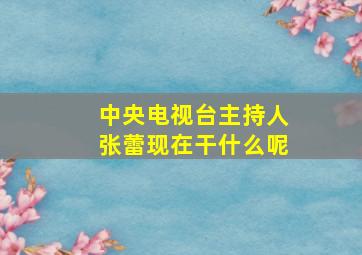 中央电视台主持人张蕾现在干什么呢