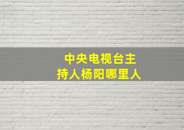 中央电视台主持人杨阳哪里人