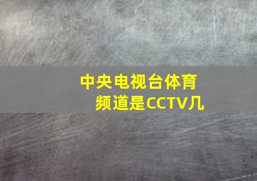 中央电视台体育频道是CCTV几