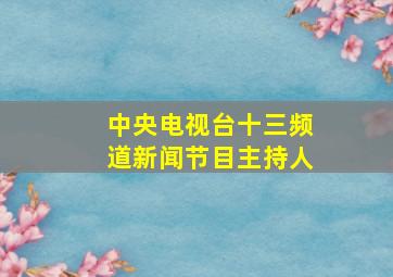 中央电视台十三频道新闻节目主持人