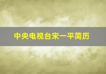 中央电视台宋一平简历