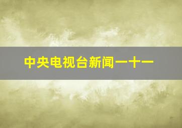 中央电视台新闻一十一