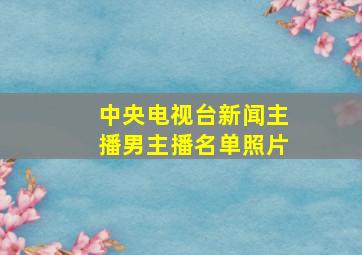 中央电视台新闻主播男主播名单照片