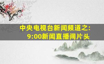 中央电视台新闻频道之:9:00新闻直播间片头