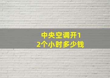 中央空调开12个小时多少钱