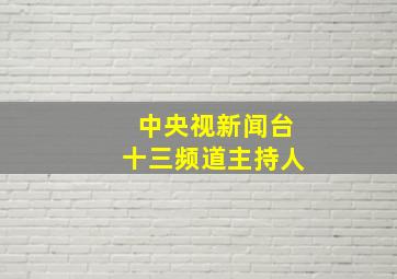 中央视新闻台十三频道主持人