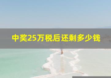 中奖25万税后还剩多少钱