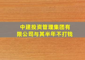 中建投资管理集团有限公司与其半年不打钱