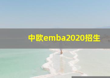 中欧emba2020招生