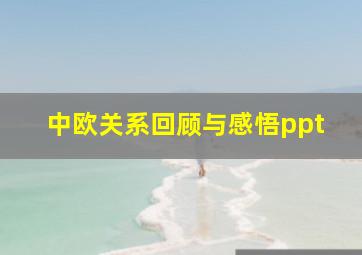 中欧关系回顾与感悟ppt