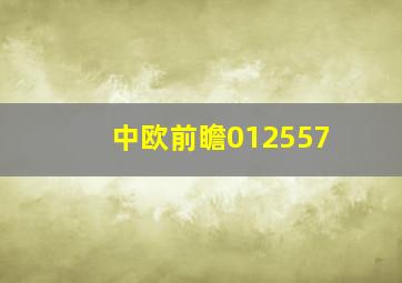 中欧前瞻012557