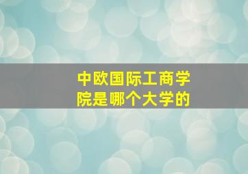 中欧国际工商学院是哪个大学的