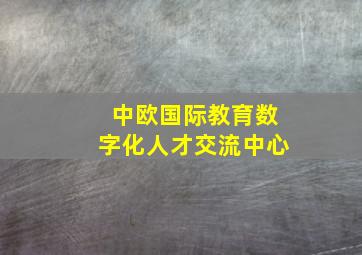 中欧国际教育数字化人才交流中心