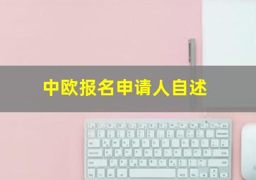 中欧报名申请人自述