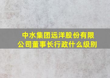 中水集团远洋股份有限公司董事长行政什么级别