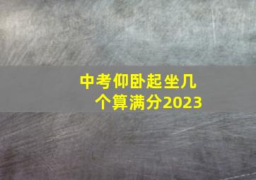 中考仰卧起坐几个算满分2023