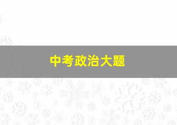 中考政治大题