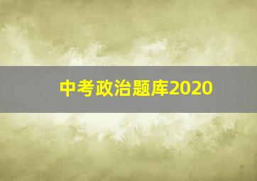 中考政治题库2020