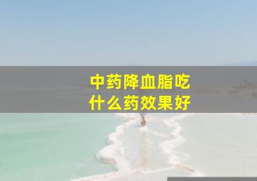 中药降血脂吃什么药效果好