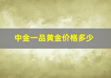 中金一品黄金价格多少