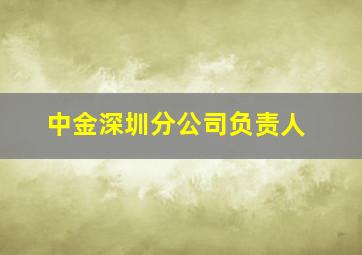 中金深圳分公司负责人