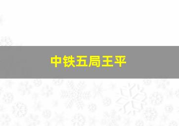 中铁五局王平