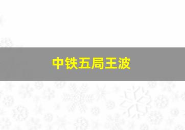 中铁五局王波