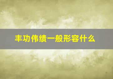 丰功伟绩一般形容什么