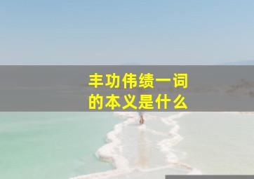 丰功伟绩一词的本义是什么