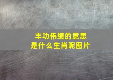 丰功伟绩的意思是什么生肖呢图片