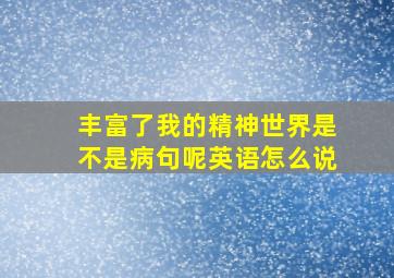 丰富了我的精神世界是不是病句呢英语怎么说